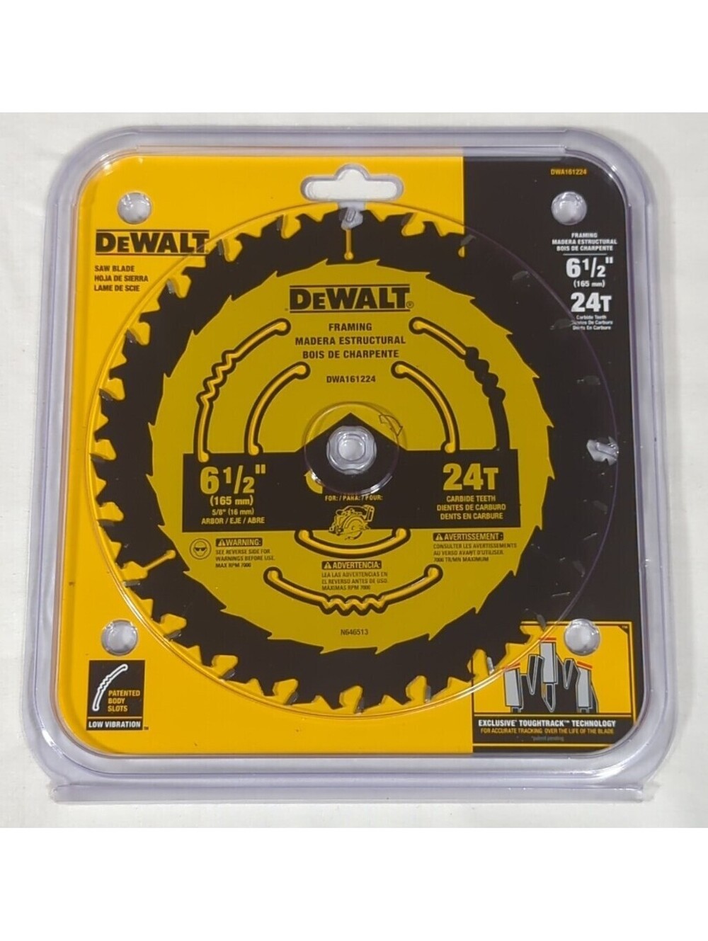 Dewalt Blade 6-1/2" 24T UltraSharp Carbide Circular Saw Blade 5/8 Arbor New